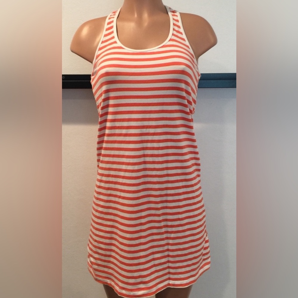 Tommy Bahama size M striped orange and white dress